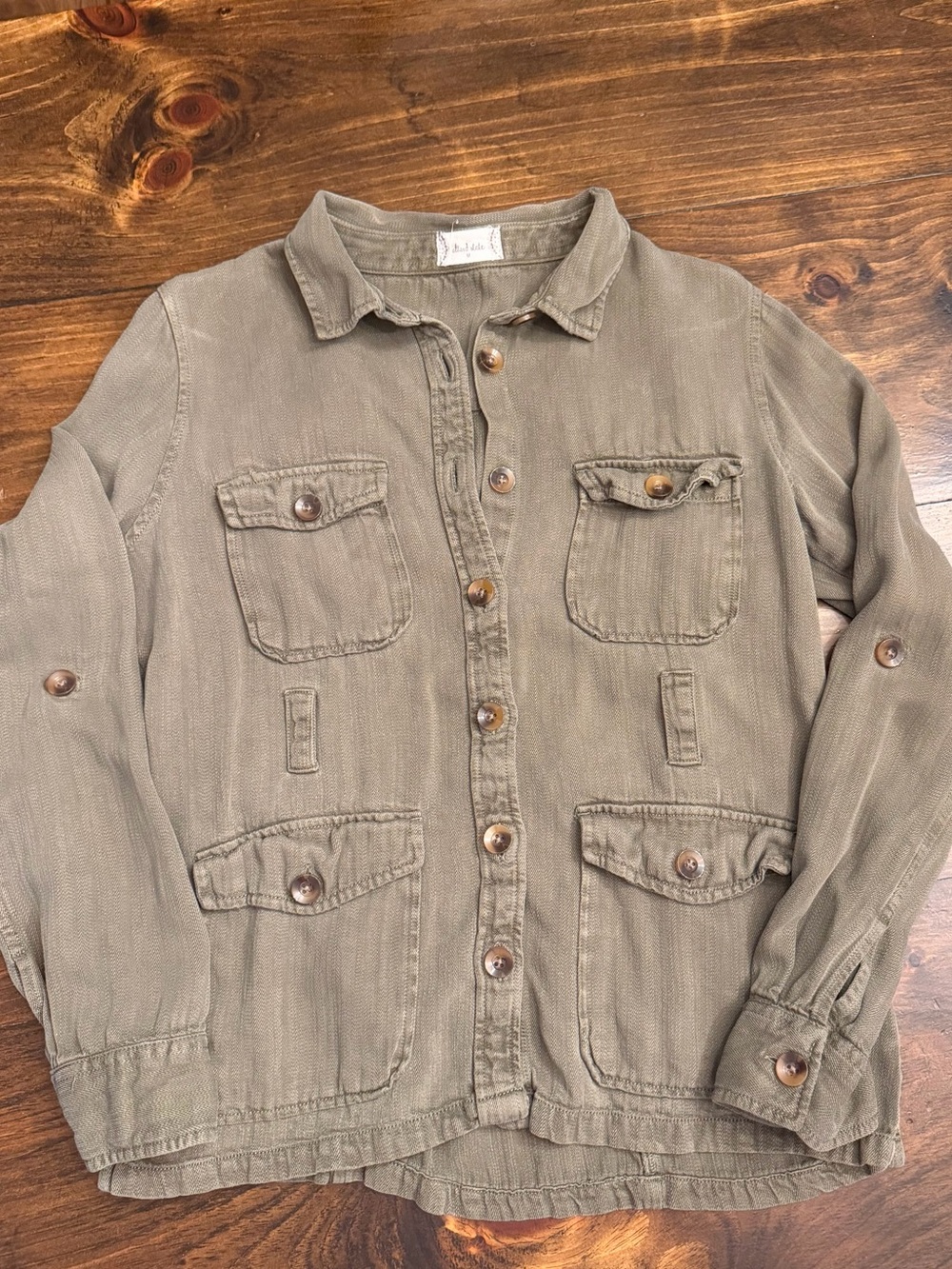Altar'd State Olive Green Utility Button-Up Jacket
